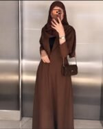 ⁦عباية براون سعودية فاخرة | كريب سعودي Premium | مستوردة من السعودية⁩ - الصورة ⁦3⁩
