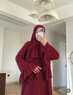 ⁦عباية الشيخة باللون النبيتى  | كريب سعودي فاخر | صناعة سعودية كاملة | مستوردة من السعودية⁩ - الصورة ⁦4⁩