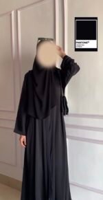 ⁦عباية كريب بيزك | عباية كريب سعودي فاخرة | صناعة سعودية كاملة | مستوردة من السعودية⁩ - الصورة ⁦9⁩