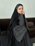 ⁦عباية الهنوف من السعودية فاخرة بأكمام منقطة | مستوردة من السعودية | خامة Premium⁩ - الصورة ⁦7⁩